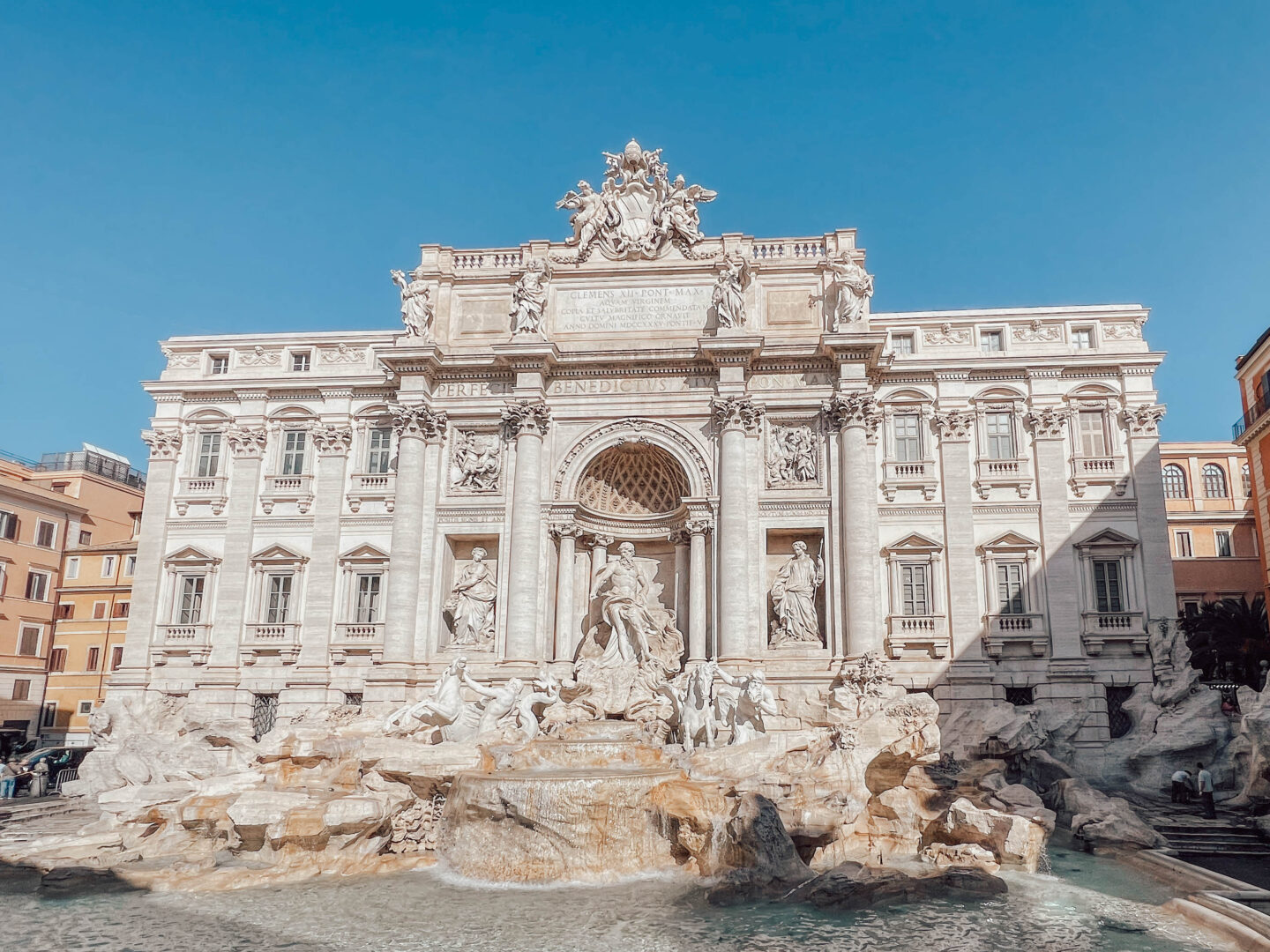 Stop by the Trevi Fountain during your 2 days in Rome Itinerary to avoid the heat and the crowds