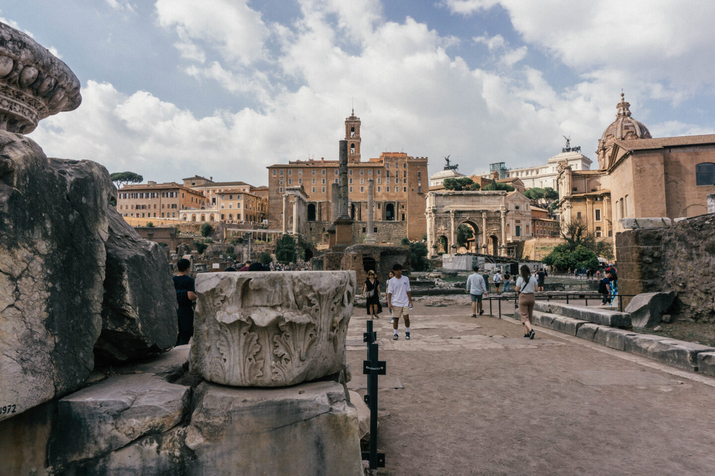 The Roman forum on a sunny day in Rome. 