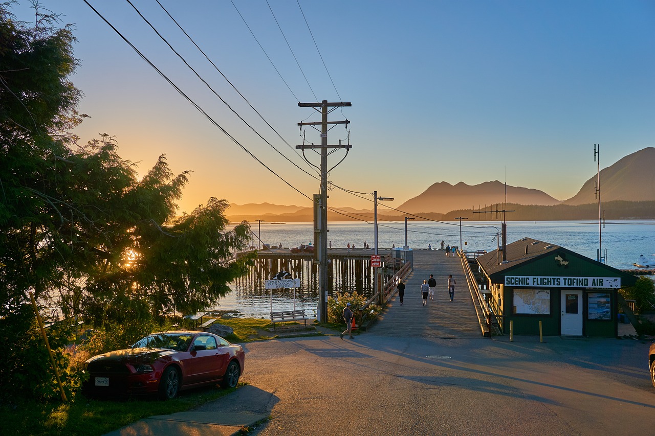 Tofino's pier is a great spot to watch sunset 