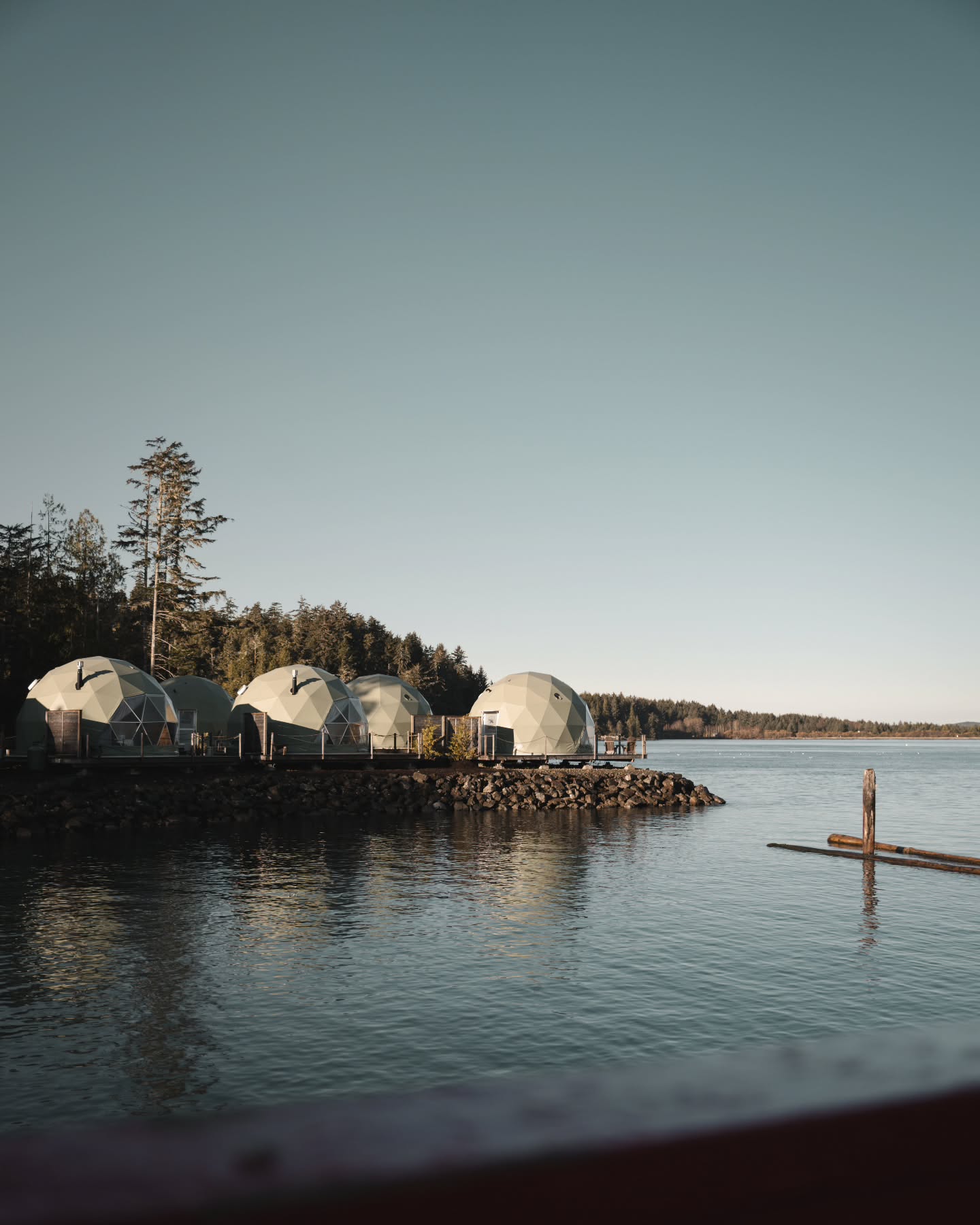 The unique Wildpod glamping domes that sit right next to the ocean in Tofino