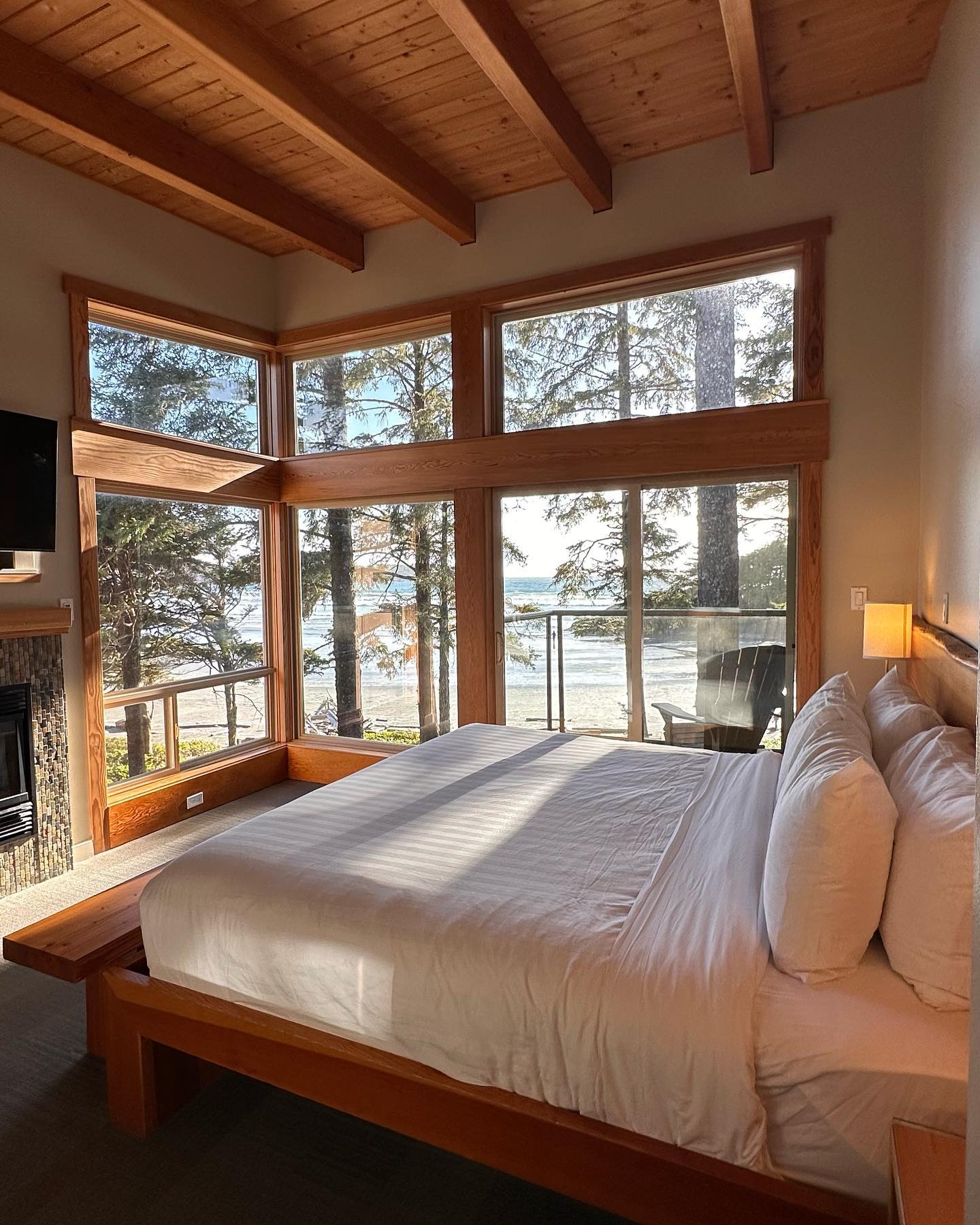 The stunning beach views from the Pacific Sands Resort in Tofino, makes it one of the best places to stay.